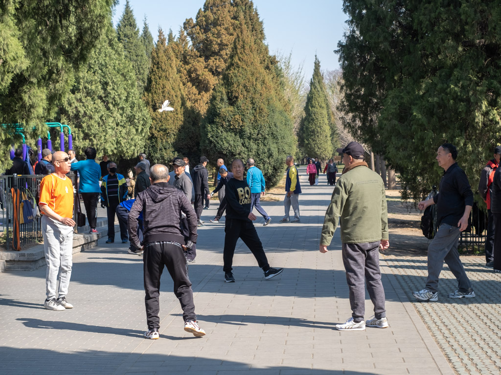 Locals playing jianzi in Temple of Heaven Park in Beijing.