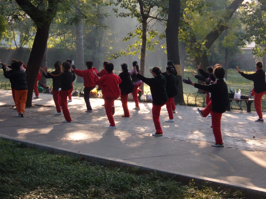 People practicing Tai Chi at the Temple of Heaven in Beijing