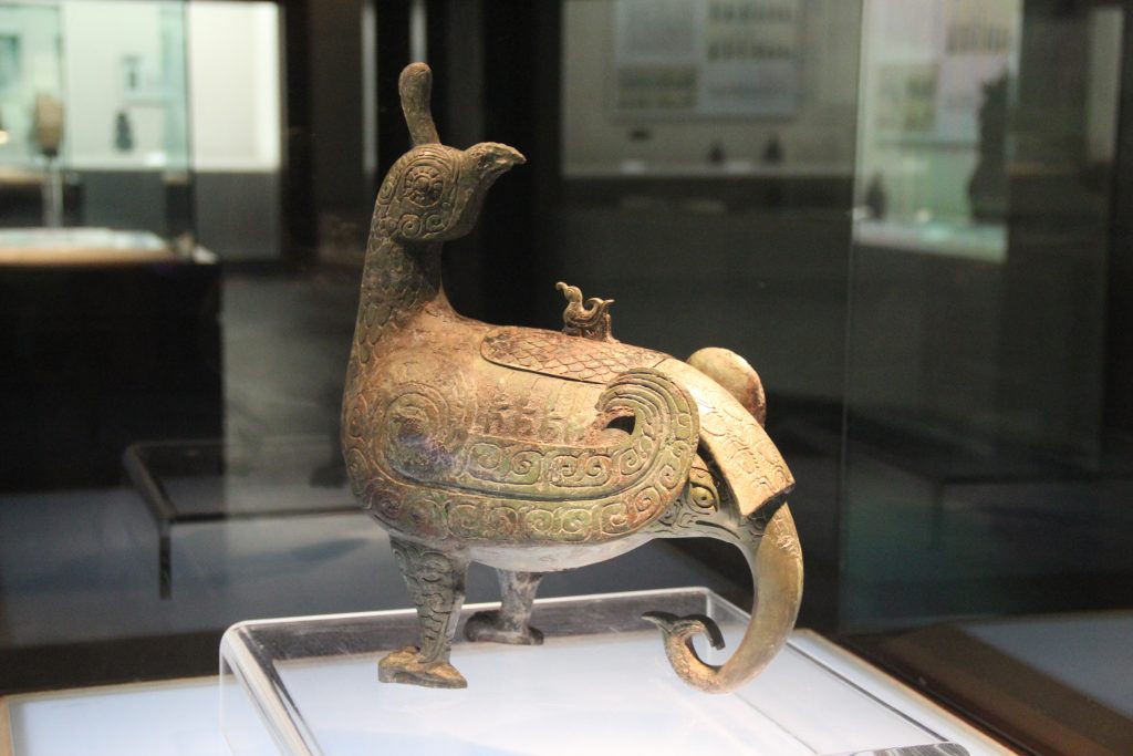 Bronze ritual vessel on display at Shanxi Museum