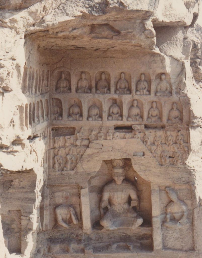 Buddhist statues inside a grotto at the Yungang Grottoes near Datong, Shanxi.