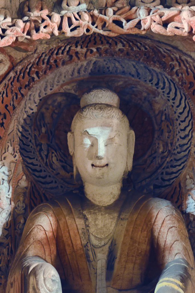 Buddhist sculpture at the Yungang Grottoes in Datong, Shanxi