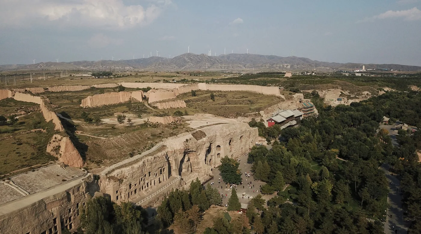 Yungang Grottoes exterior landscape view